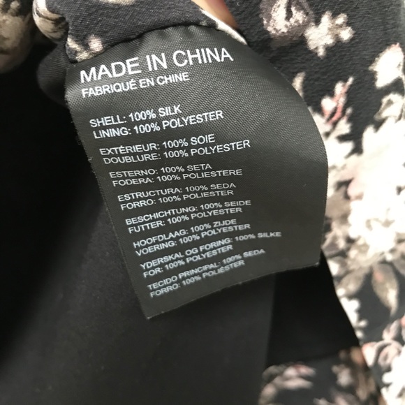 Club Monaco Silk Amelda Black Floral Print Dress - Picture 7 of 8